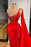 Red Ruffled Mermaid Prom Dress with Beading Split