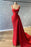 Red Spaghetti Strap Sweetheart Mermaid Prom Dress with Ruffles