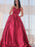 Red Spaghetti-Straps Evening Dress