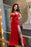 Red Spaghetti-Straps Mermaid Prom Dress