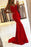 Red Spaghetti-Straps Mermaid Prom Dress with Appliques