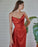 Red Strapless Prom Dress with Pleated Split Mermaid Design