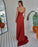 Red Strapless Prom Dress with Pleated Split Mermaid Design