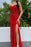 Red Sweetheart Long Mermaid Prom Dress with Sequins