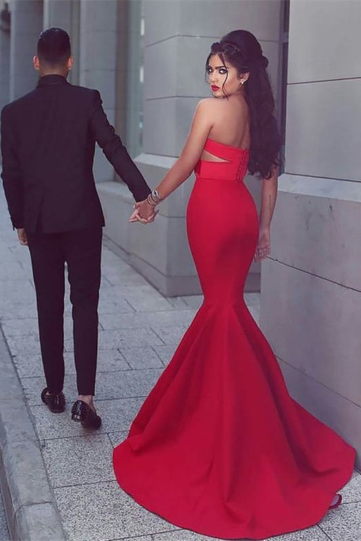 Red Sweetheart Mermaid Prom Dress