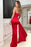 Red Sweetheart Mermaid Prom Dress with Ruffles and Split