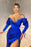 Regal Sapphire Mermaid Gown with Elegant Long Sleeves