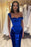 Regal Sapphire Off-The-Shoulder Mermaid Gown for a Glamorous Prom Night