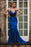 Regal Sapphire V-Neck Mermaid Prom Gown