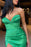 Retro Emerald Green Sweetheart Sleeveless Mermaid Prom Gown Featuring a Stylish Slit