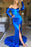 Royal Blue Long Sleeve Mermaid Prom Dress