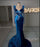 Royal Blue Mermaid Prom Dress with Elegant Long Sleeves and Sparkling Beadwork