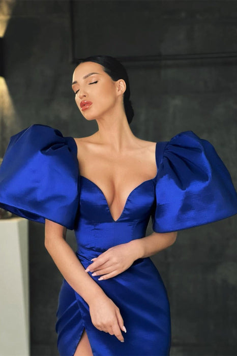 Royal Blue Mermaid Prom Dress with Slit