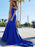 Royal Blue Off-the-Shoulder Mermaid Prom Gown