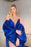 Royal Blue Removable Sleeves Mermaid Prom Dress with Slit