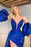 Royal Blue Removable Sleeves Mermaid Prom Dress with Slit