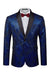 Ferdinand Bespoke Royal Blue Shawl Lapel Jacquard Wedding Suits For Men