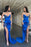 Royal Blue Sweetheart Long Mermaid Prom Dress with Sequins and Split