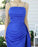 Royal Blue Sweetheart Sleeveless Long Prom Dress with Pleats and Slit