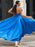 Royal Blue V-Neck Long Evening Dress