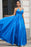 Royal Blue V-Neck Long Evening Dress