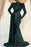 Ruffle Sequins Long Sleeves Mermaid Prom High Collar Dress