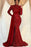 Ruffle Sequins Long Sleeves Mermaid Prom High Collar Dress