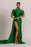 Sage Green Halter Prom Dress with Elegant Pleats and Dazzling Rhinestone Details