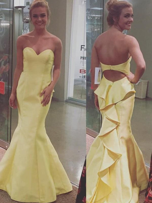Satin Sweetheart Sleeveless Sweep/Brush Train With Layers Dresses - Prom Dresses