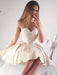 Satin Sweetheart Sleeveless A-line Short/Mini With Applique Dresses - Prom Dresses