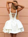 Satin Sweetheart Sleeveless A-line Short/Mini With Layers Dresses - Prom Dresses