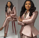 Satin Women Suit Plus Size 2 Pieces Ladies Office Wear Outfit For Party Wedding - Same As Photo - Wedding Dresses
