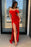 Scarlet Siren Off-Shoulder Prom Gown