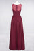 Bridelily Modest Chiffon Lace Scoop Ruffle Burgundy Bridesmaid Dresses Affordable
