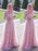 Scoop Sweep/Brush Train With Applique Tulle Muslim Prom Dresses - Prom Dresses