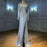Sequin Prom Dress, Long Sleeve V-Neck High Slit
