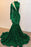 Sequined Mermaid Prom Gown with High Neck and Long Sleeves