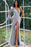 Sequins Mermaid Prom Dress With Split - Silver Long Sleeves