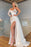 Sequins Split Prom Dress Long Sleeves White Mermaid