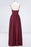 Bridelily Sexy Deep-V-Neck Appliques Burgundy Chiffon Bridesmaid Dress with Slit