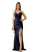Sexy V-Neck Glitter Sequin Floor Length Dress with Slit-koscy