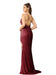 Sexy V-Neck Glitter Sequin Floor Length Dress with Slit-koscy