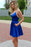 Sexy V-Neck Short Homecoming Dresses Sleeveless Satin Aline Party Dress with Pockets - Prom Dresses