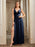 Sexy V-Neck Sleeveless Floor Length Dress with Slit-koscy