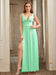 Sexy V-Neck Sleeveless Floor Length Dress with Slit-koscy