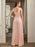 Sexy V-Neck Sleeveless Floor Length Dress with Slit-koscy