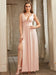 Sexy V-Neck Sleeveless Floor Length Dress with Slit-koscy