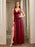 Sexy V-Neck Sleeveless Floor Length Dress with Slit-koscy