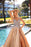 Shining Sweetheart Beaded Side-Slit A-Line Ruched Satin Prom Dress