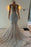 Shiny V-Neck Beaded Rhinestone Mermaid Prom Dress